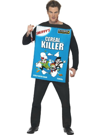 man dressed as a cereal box