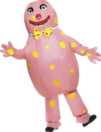 pink costume with yellow dots